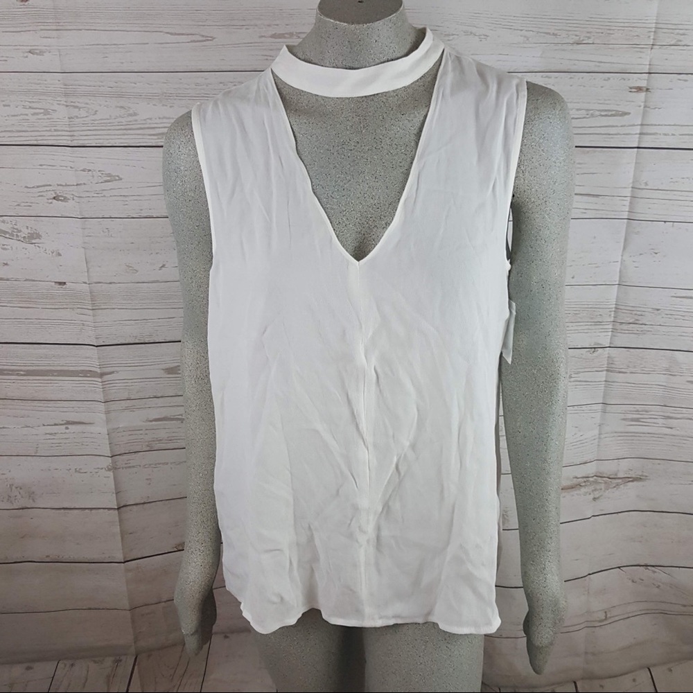 1. State Hi Low Sleeveless Keyhole Choker Tank Top